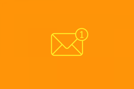 A decorative image representation an email notifiication.