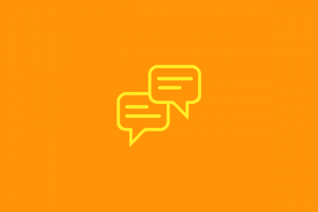A decorative image representing a conversation.