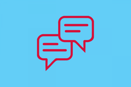 A decorative image representing a conversation.