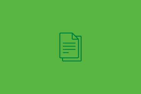 Simple outline drawing of a stack of documents with lines.
